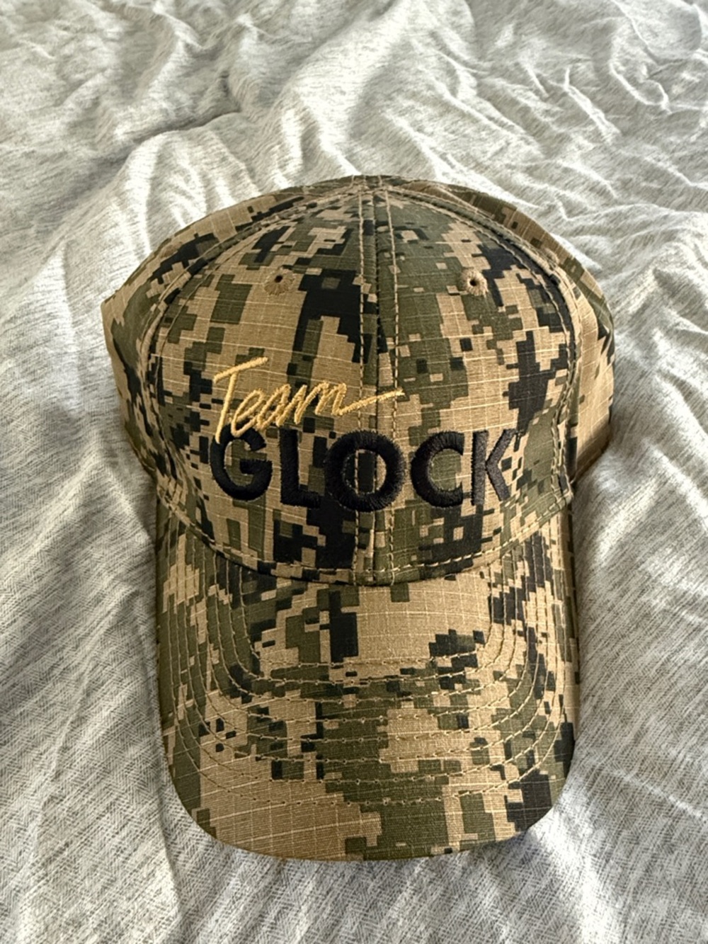 Team Glock Camouflage Cap with Black and Tan Embroidery